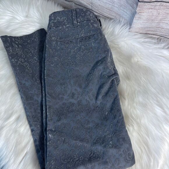 Anthro Cartonnier Charlie Grey Brocade Ankle Pants Sz 4 - Picture 4 of 10